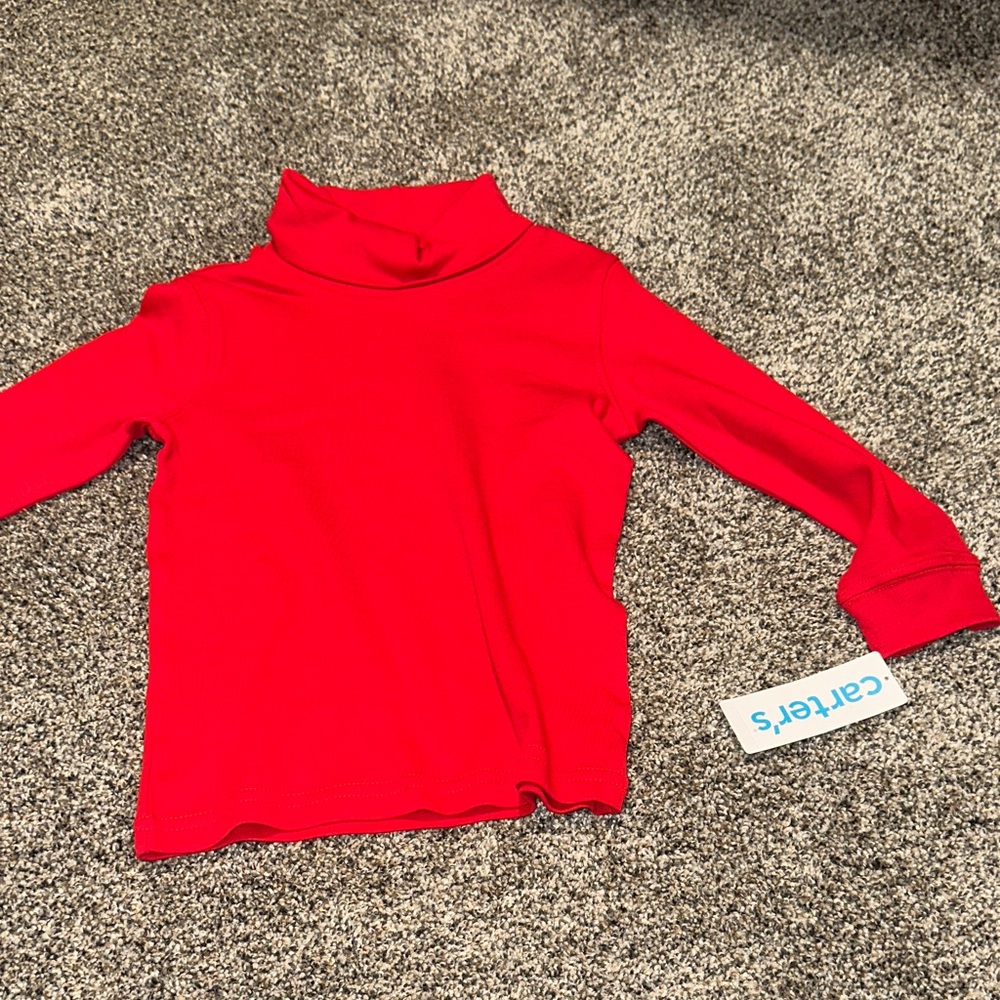 5/$15 Carter's Vibrant Red Long Sleeve Turtleneck